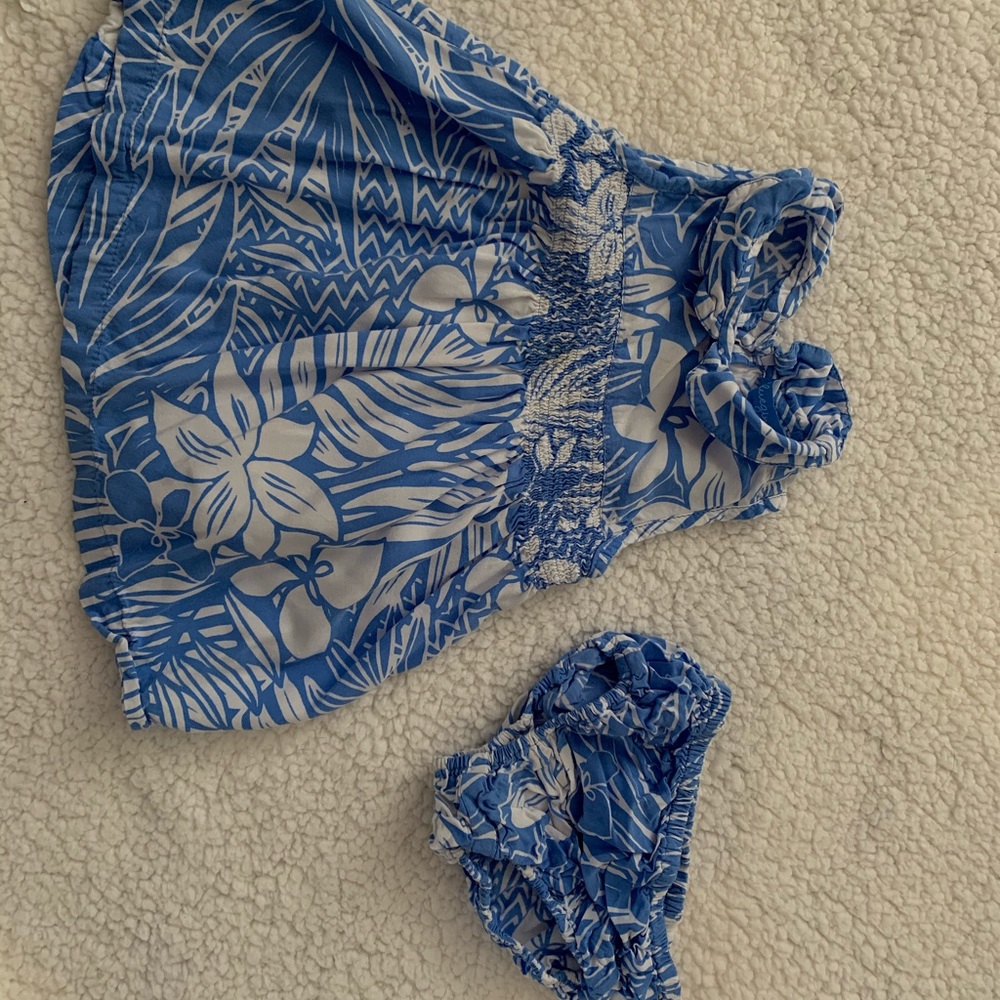 Blue Ginger Silk Print Dress